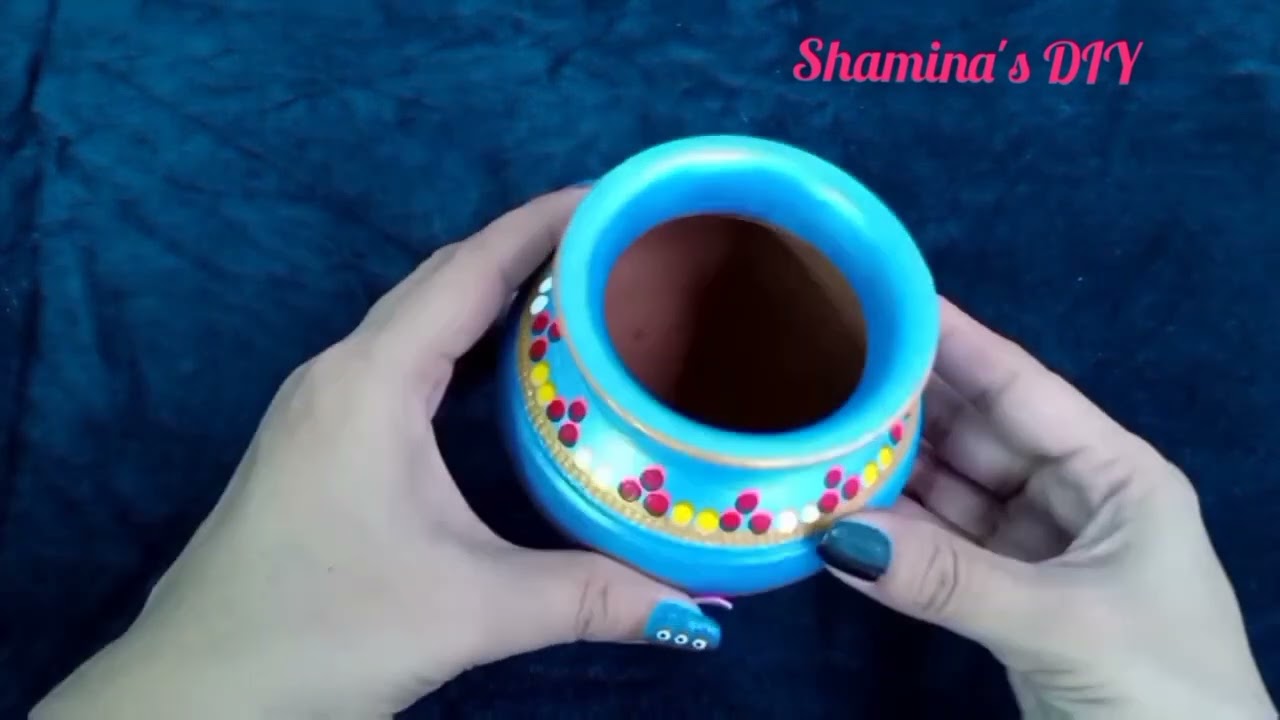 मटकी सजाने के दो आसान तरीके / How To Decorate A Pot At Home / Pot Decoration - Shamina's DIY 