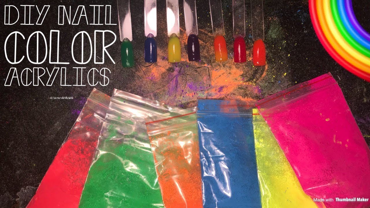 DIY Nail Color Acrylic |Neon Nail Powder
