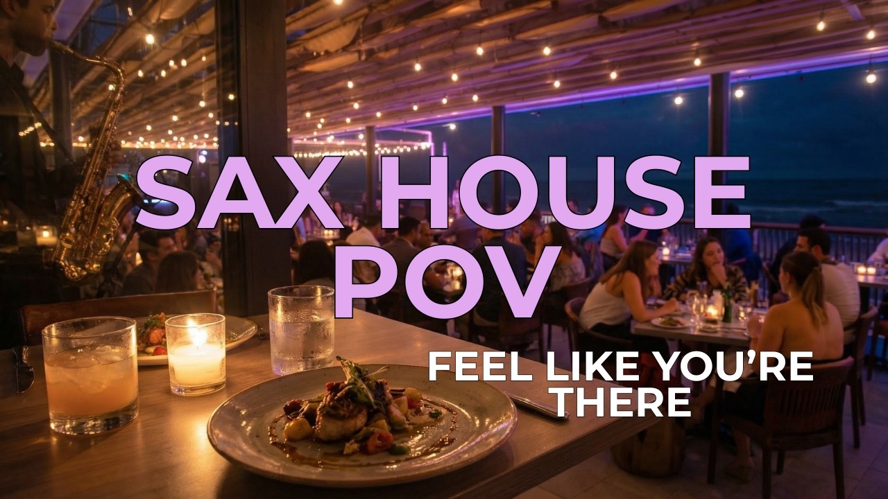 Dinner Sax House 🌙 | Deep House Beach Night POV (Live Saxophone Ambience)