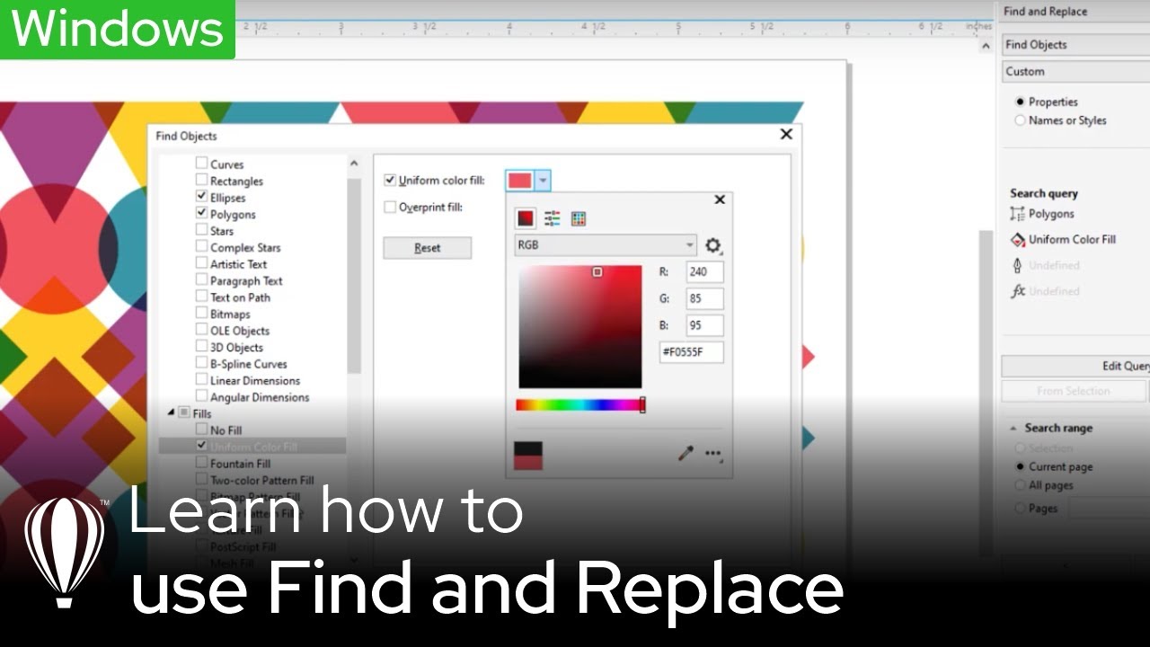 How to Use the Enhanced Find and Replace | CorelDRAW for Windows