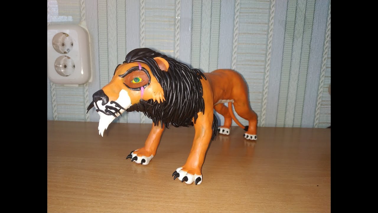 Шрам из Король Лев 1994 из пластилина