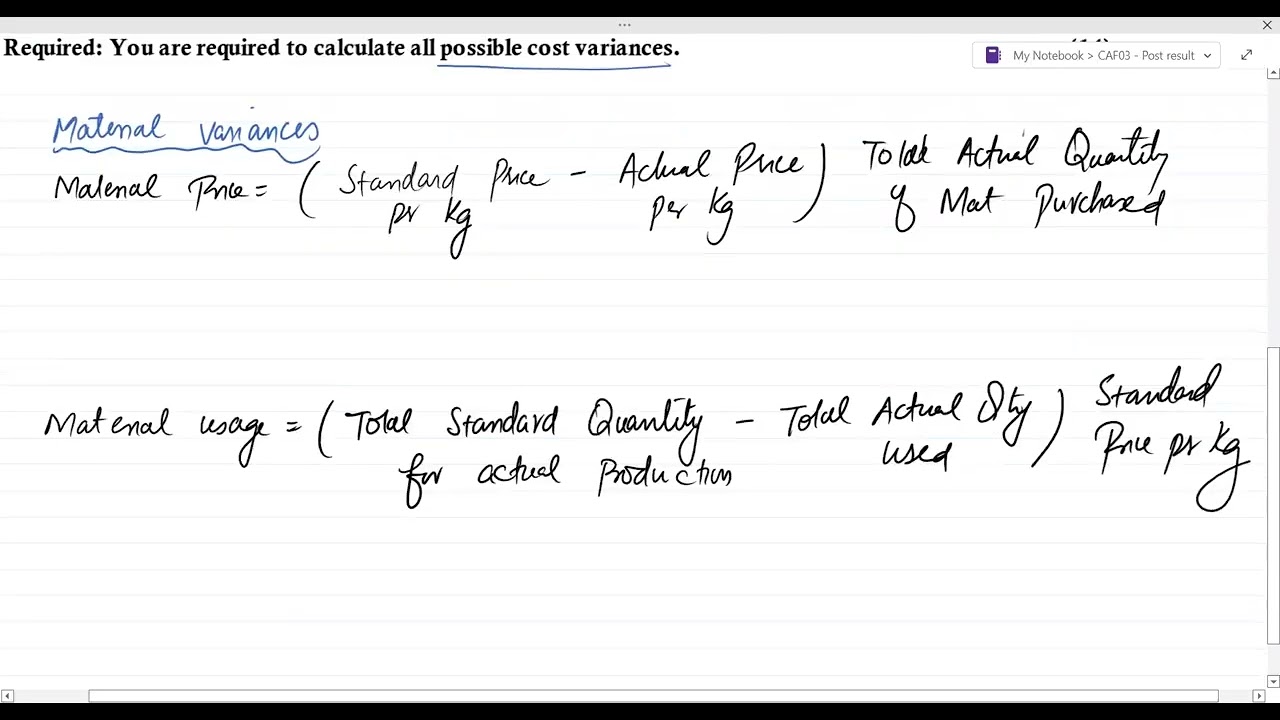 CAF 3 CMA | Variance Analysis | Lecture # 2 | Sir Abdul Azeem | CA |