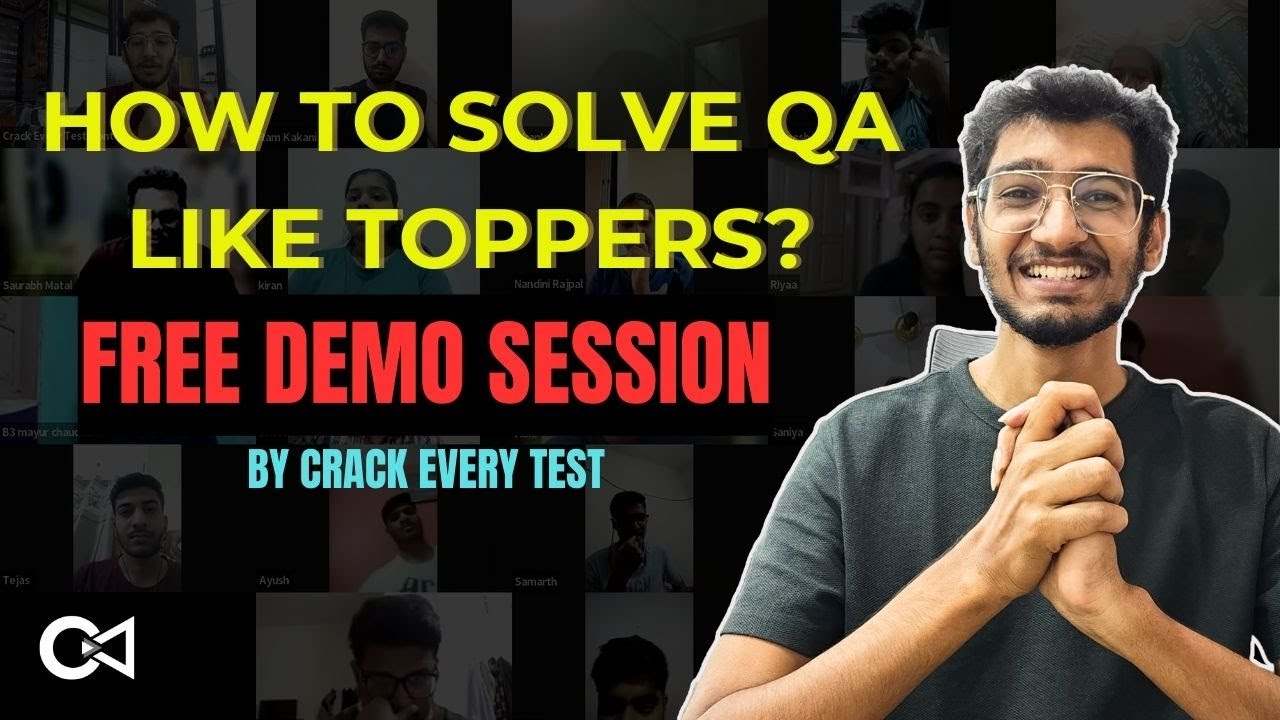 Solve QA like a topper | Free Crack Every Test Demo Lecture #1