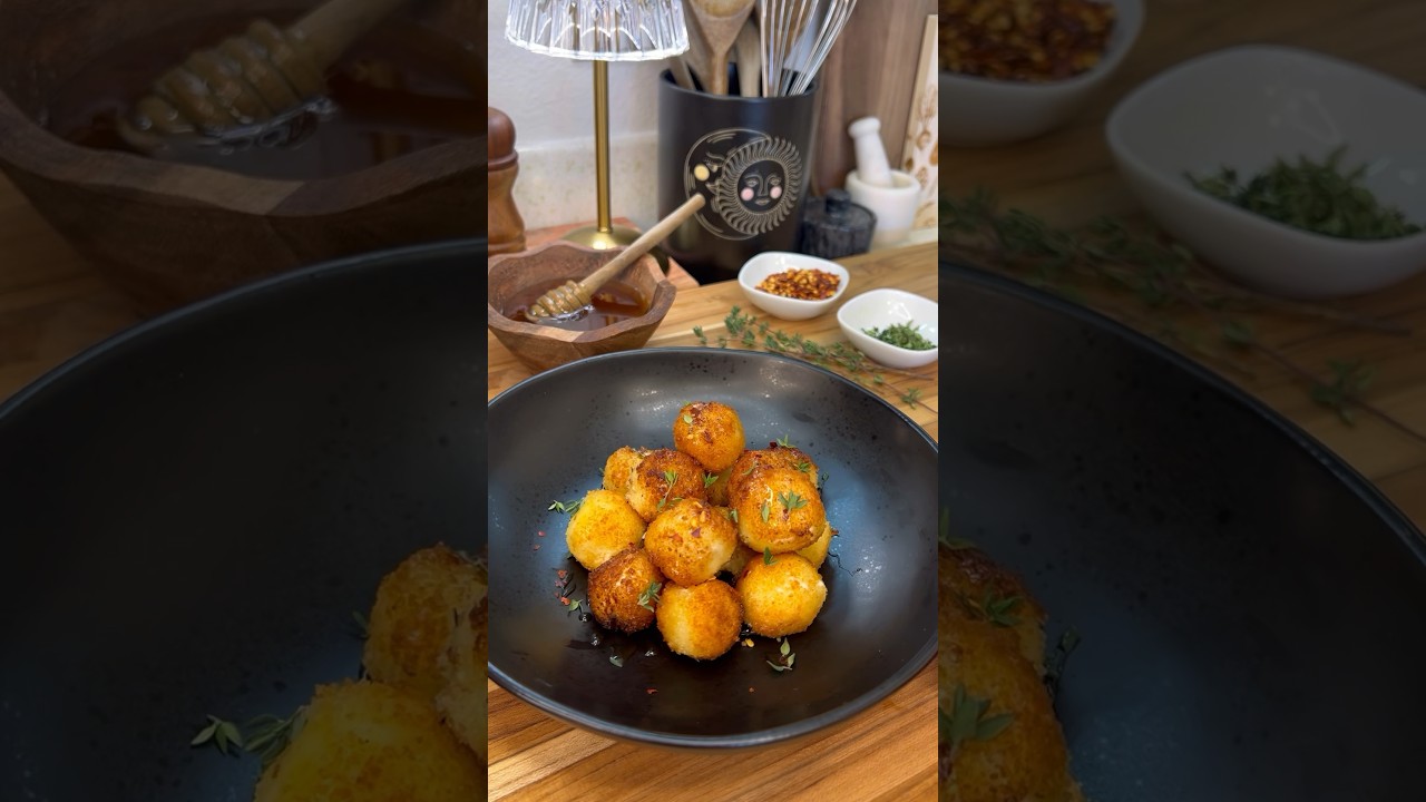 Goat cheese balls 🔥 Full recipe is at spoonfulofsi.com ☺️ #easyrecipes #recipe #appetizer