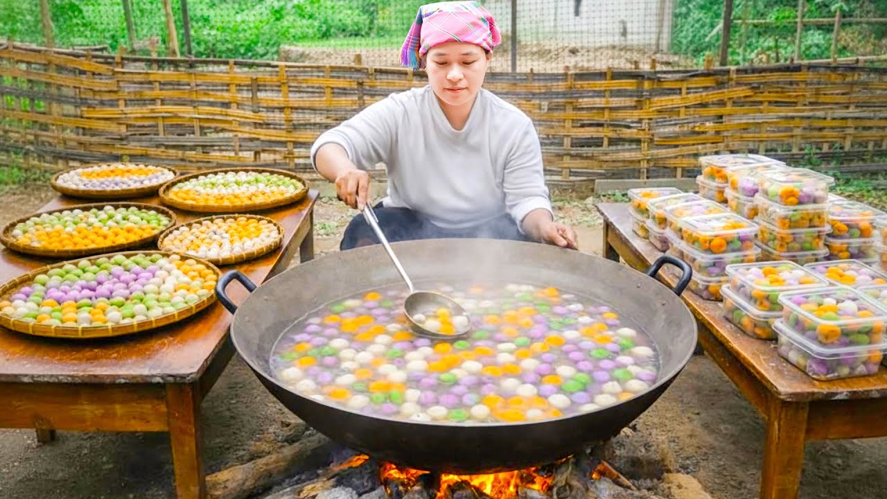 How to Make Vietnamese Colorful Floating Cake and Bring them to Market to Sell