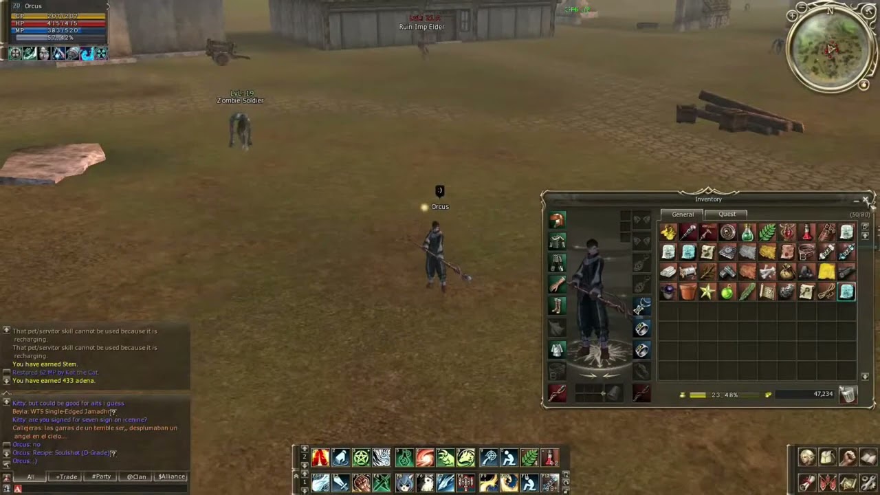 Lineage 2 Interlude Human Mage Farming L2Elmorelab