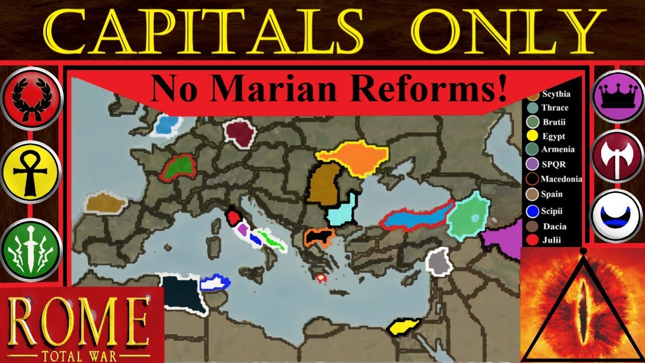 Capitals Start + No Marian Reforms: TIMELAPSE: Rome Total War (A.I. Only)