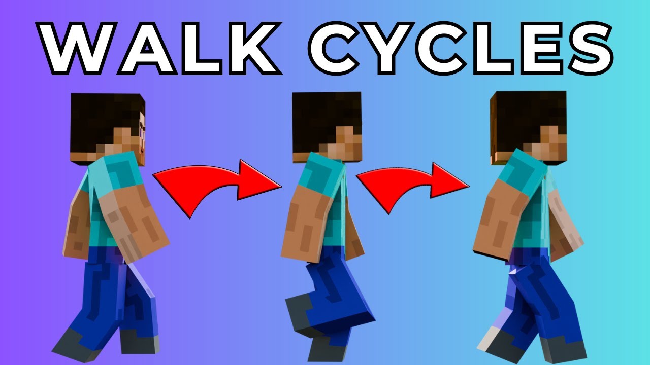 How To Make Walk Cycles - Minecraft Animation Tutorial (Blender 4.0)