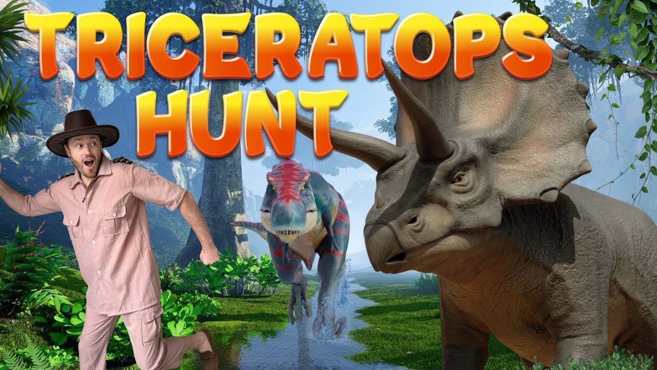 Мы отправляемся на охоту за трицератопсами! 🦖 Динозавровое приключение с исследователем Райли