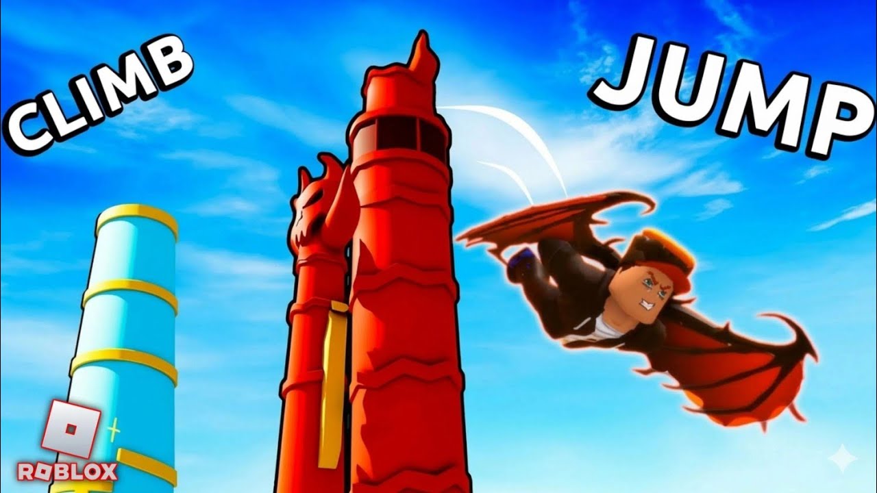 CLIMB AND JUMP DOWN THE ANGELS VS DEMONS TOWER IN ROBLOX 😱