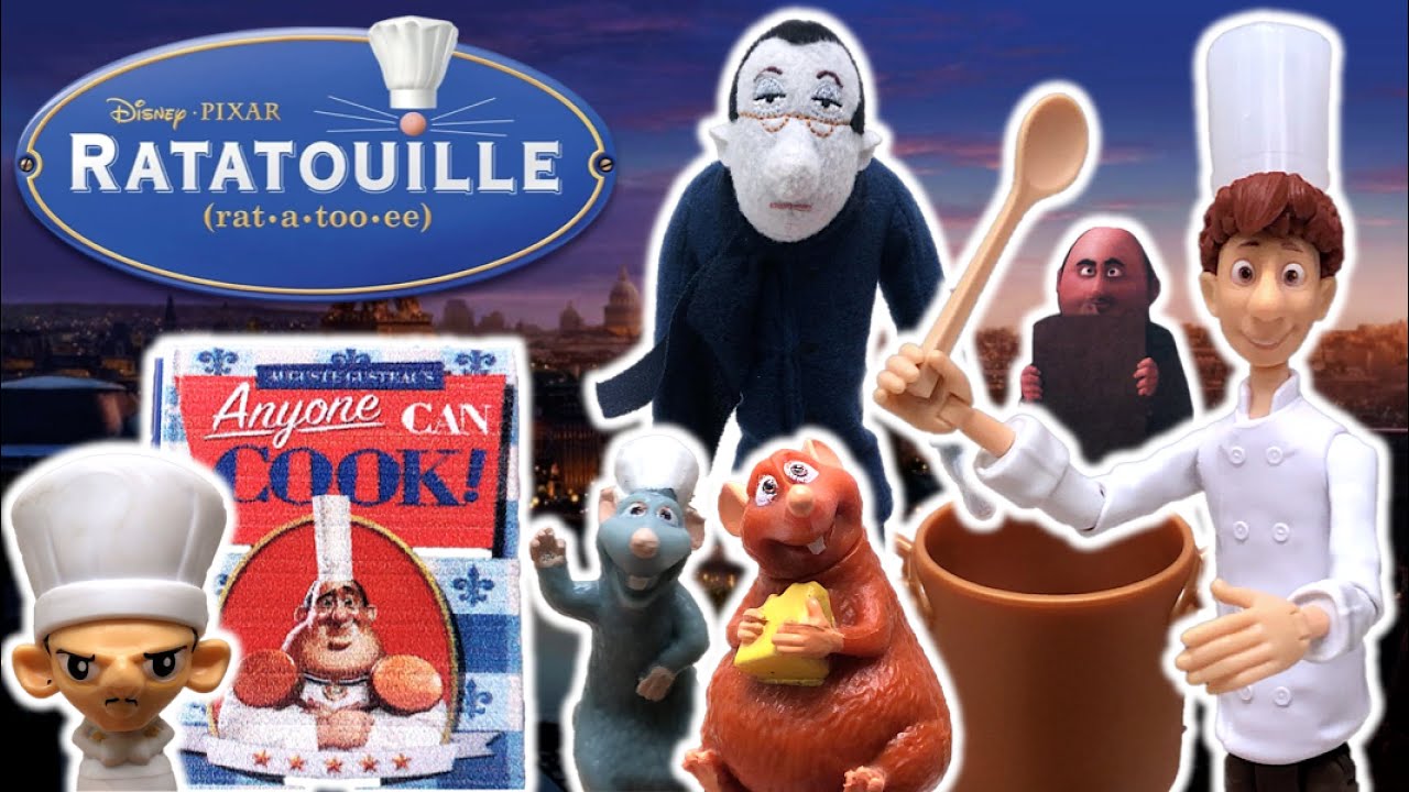 Disney Pixar RATATOUILLE - Figuras Deluxe de Linguini, Remy & Emil | Colección Favoritos - TOY SHOTS