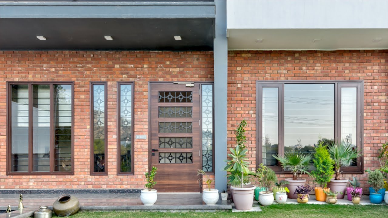 No plastering natural finish Brick House in Udaipur | Anushakti  #modern #exposedbrick #hometour