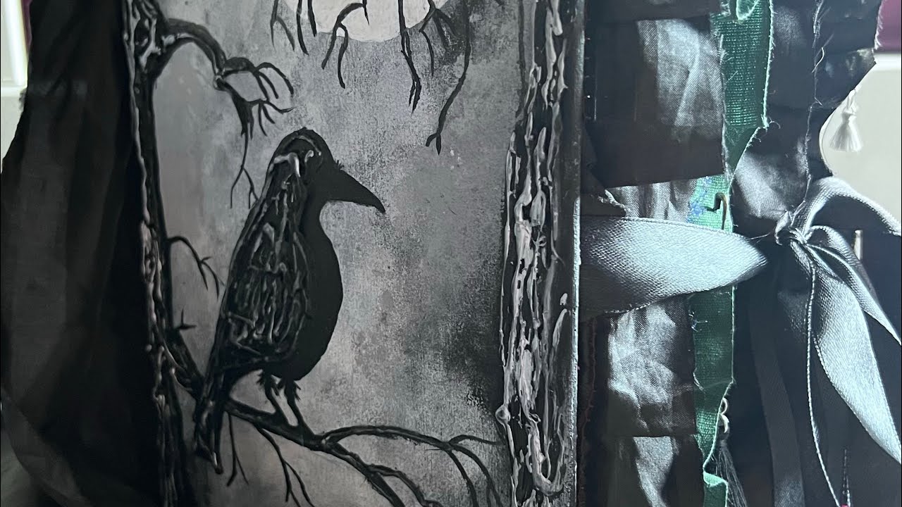 Raven junk journal | DARK | GOTHIC | Mystery | RAVEN | Hand drawn journal art | Journal art