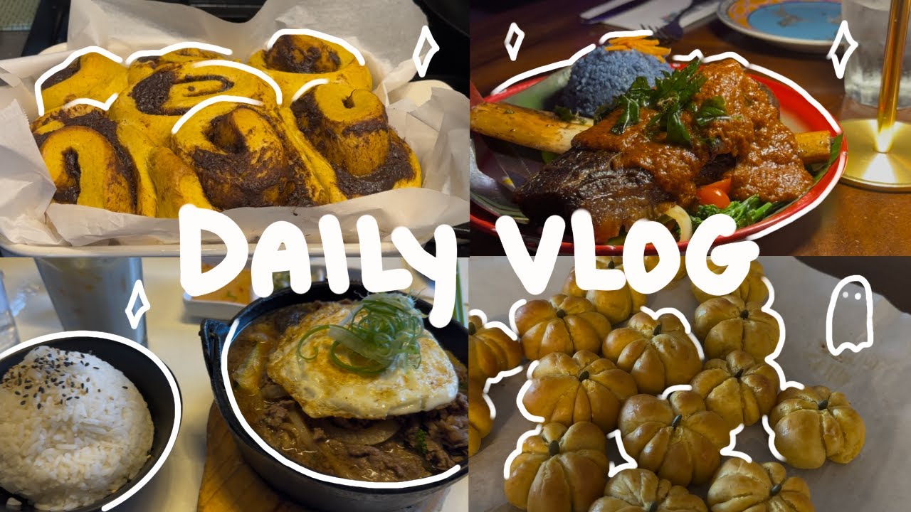 Daily Vlog: Baking Pumpkin Bread & Pumpkin Cinnamon Rolls, Greenzone, Farmhouse Kitchen, Inktober