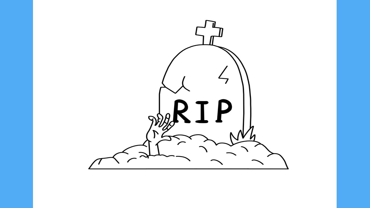 COMO DESENHAR UMA LÁPIDE DE HALLOWEEN - COMO DESENHAR HALLOWEEN