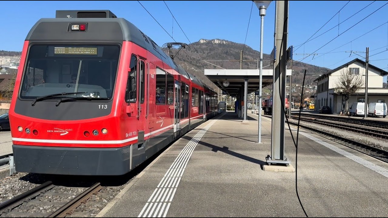 Bahnverkehr des Aare Seeland Mobil in Oensingen (08.03.2025)