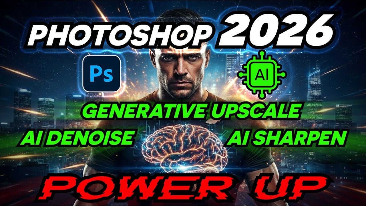 3 New Photoshop 2026 AI Filters That Upscale, Sharpen & Denoise Images!