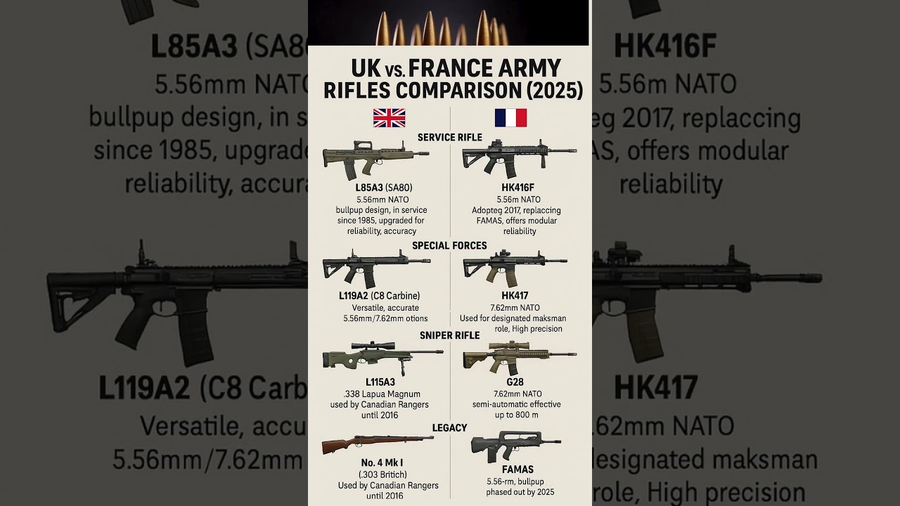 UK vs  France Army Rifles Comparison 2025