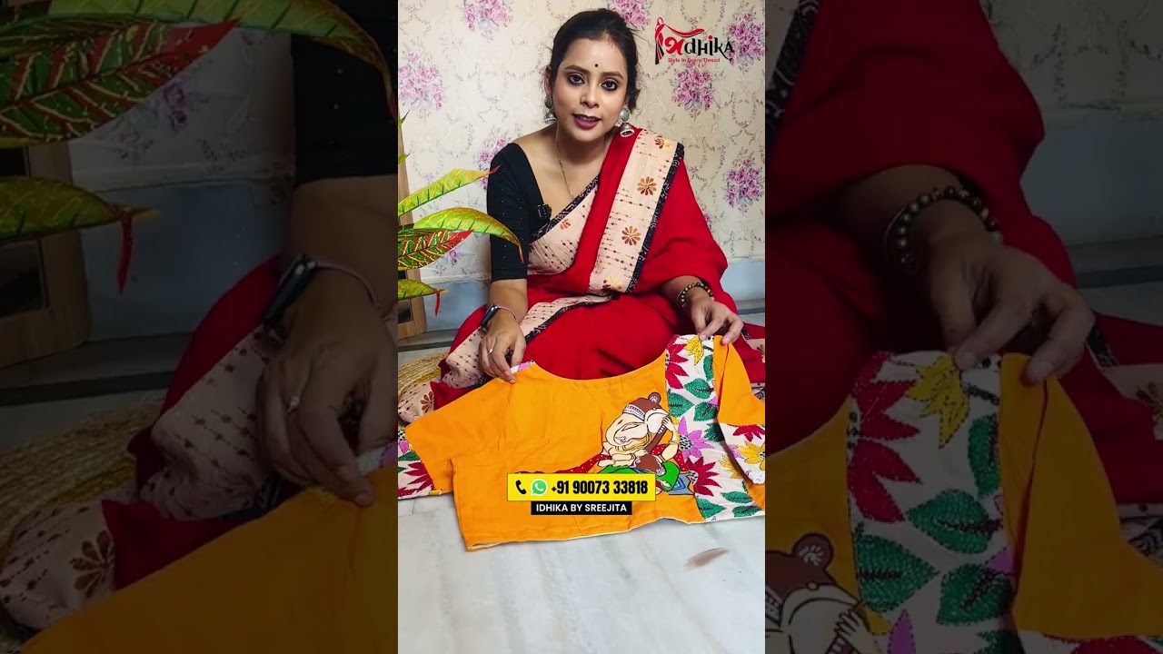 Mix & Match Designer Blouse | Hand Painted & Kantha Work | Pure Tussar | Idhika by Sreejita
