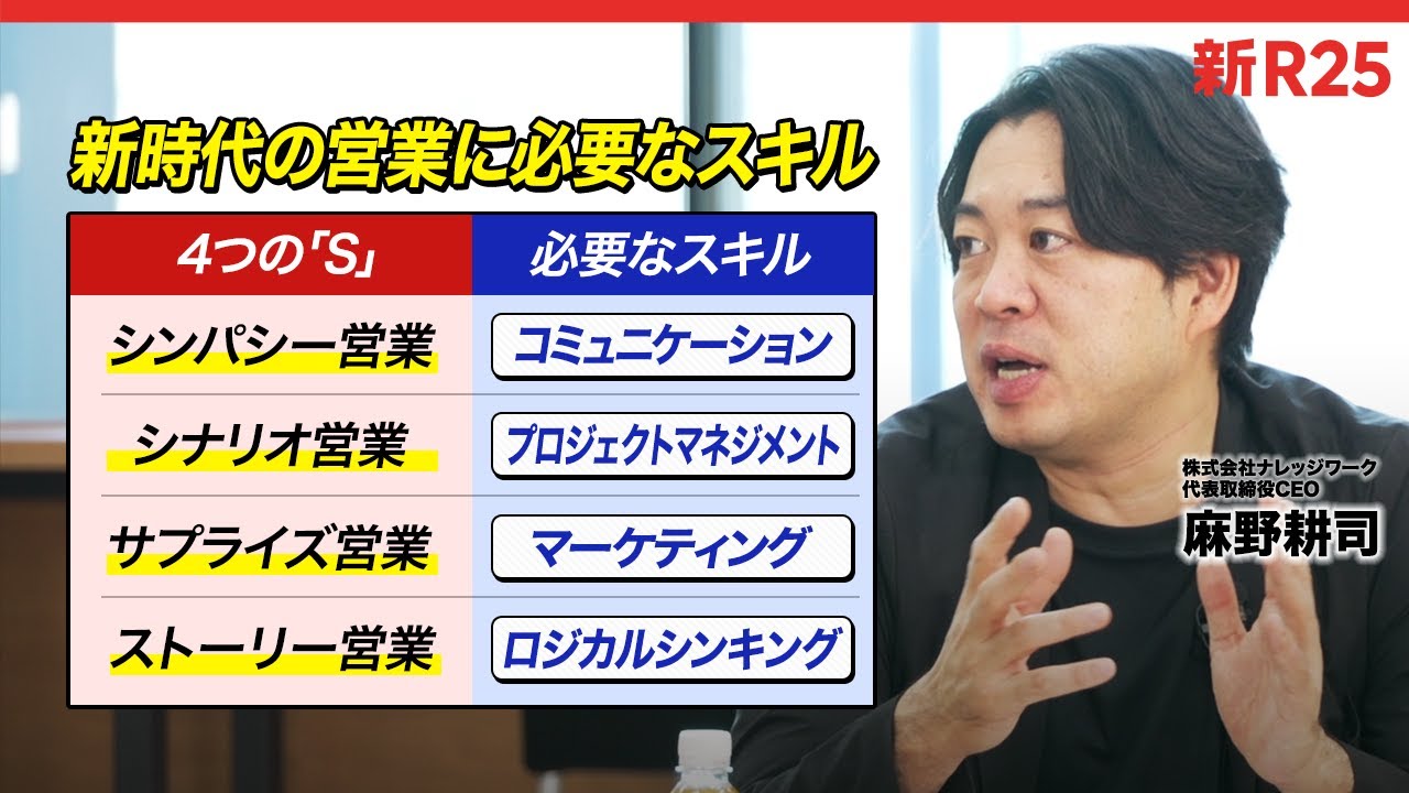 麻野耕司「営業は高度な専門職になる」。これから売れる営業パーソンになるための“4つのスキル“を学べるオススメ動画 #キャリアアップ