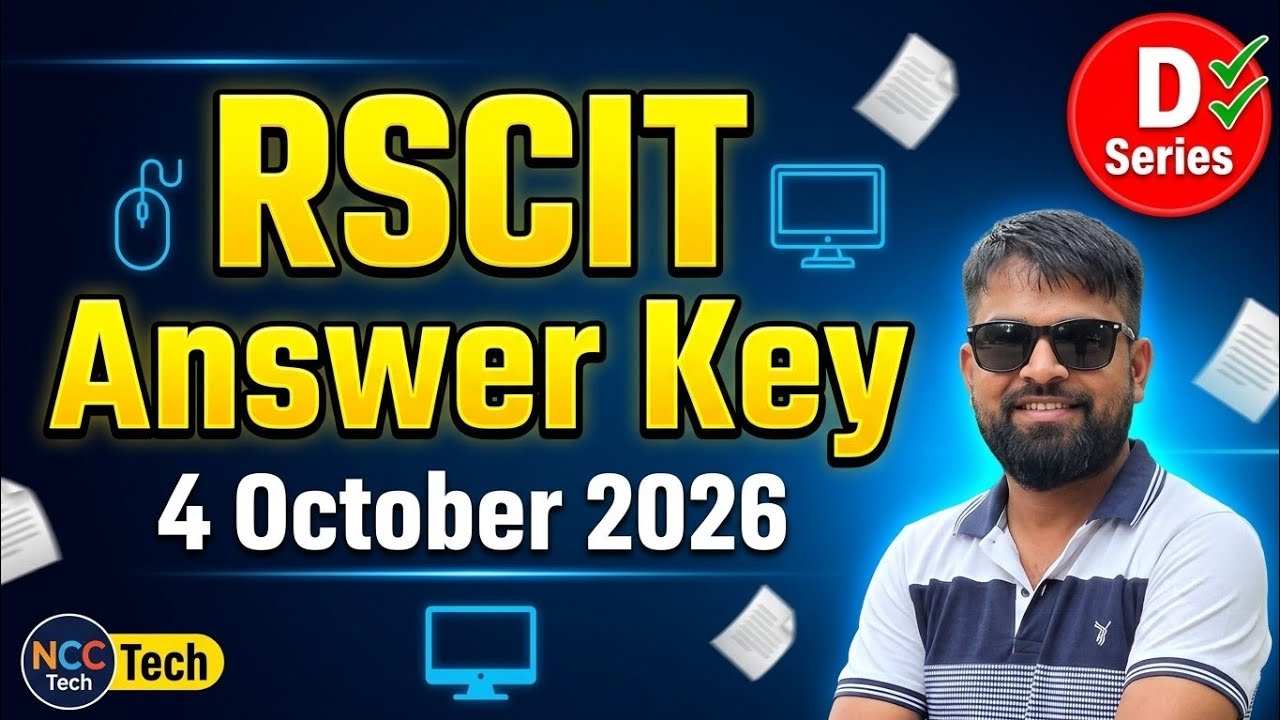 RSCIT Paper Solution | October 4, 2026 | RSCIT Exam 2026 Answer Key |