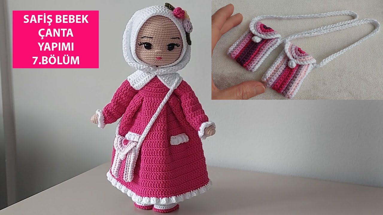 Amigurumi Çanta Yapımı (Safiş Kız)7.BÖLÜM (amigurumi doll tutorial)English subtitle