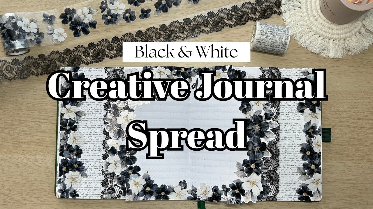 Creative Journaling With Me 🖤 Black & White Dutch Door Wreath