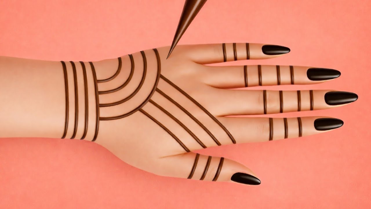 Easy trick mehndi design || back hand very easy and stylish mehndi design || mehndi ki design || 