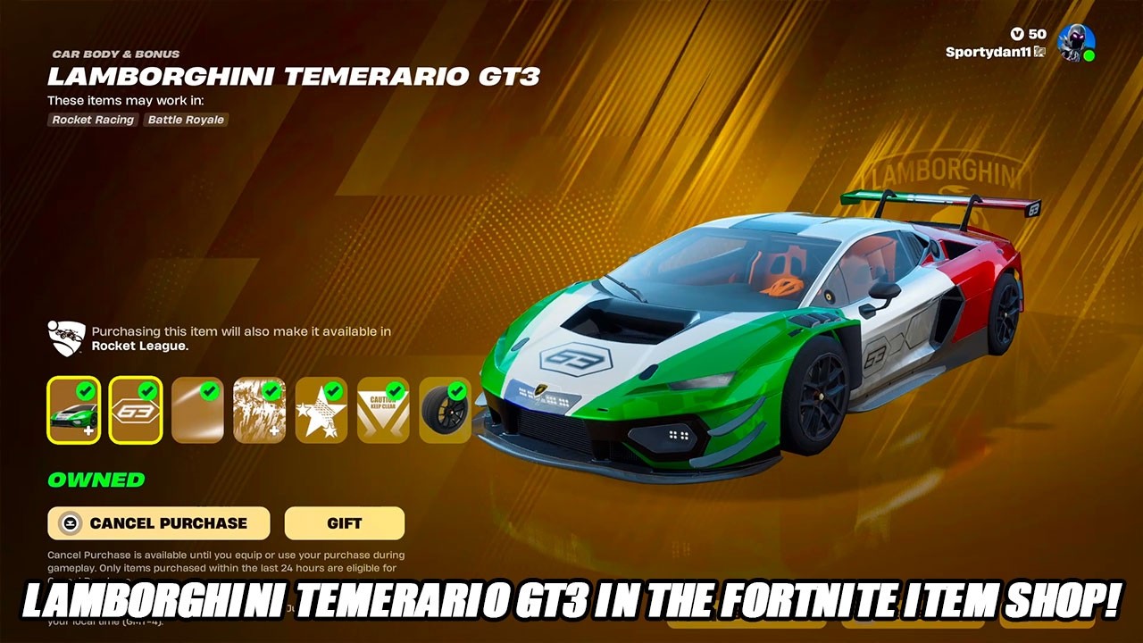 *НОВИНКА* Lamborghini Temerario GT3 в магазине предметов Fortnite!! - Магазин предметов Fortnite/...