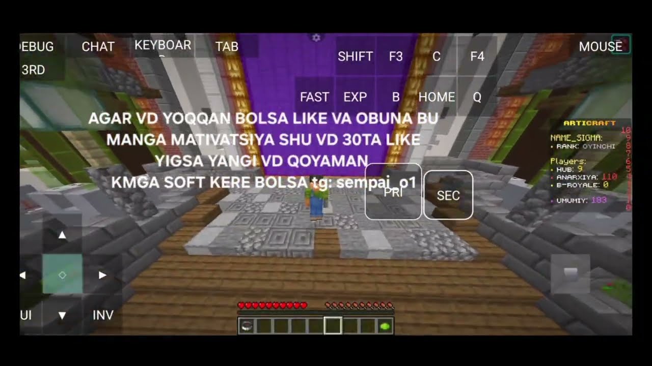 Hammaga salom bu vdda|soft bn articraft serverida oynaganman☠️ 