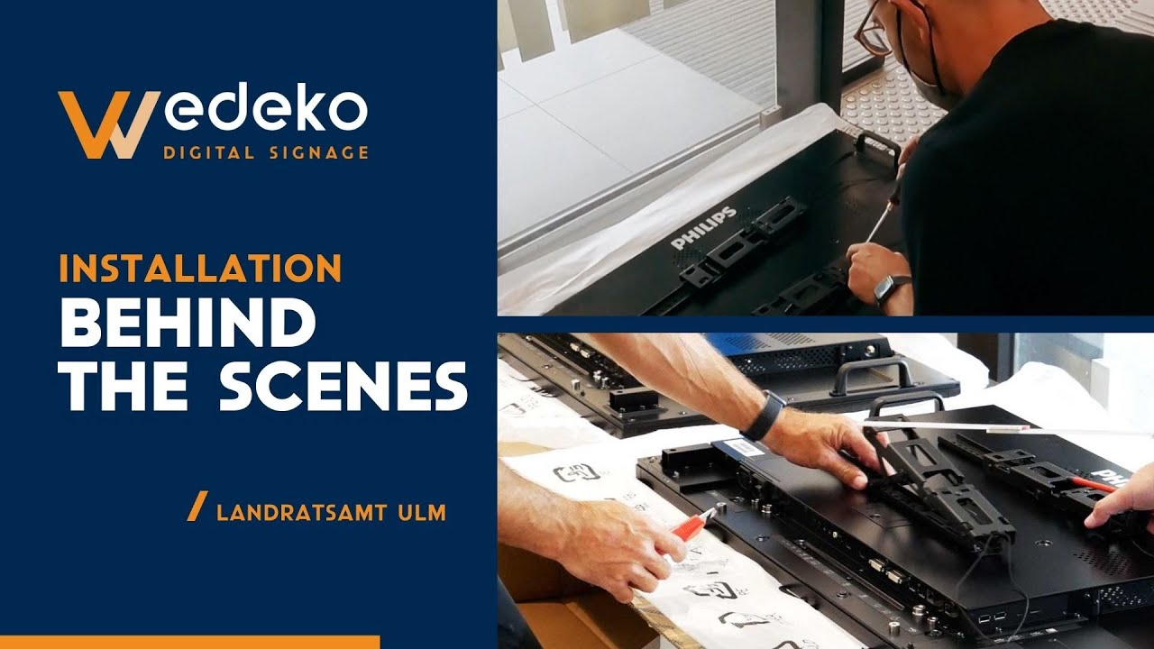 #BEHINDTHESCENES 🛠 // Digital Signage Installation im Landratsamt Ulm 🗯   WWW.WEDEKO.COM  🖥️