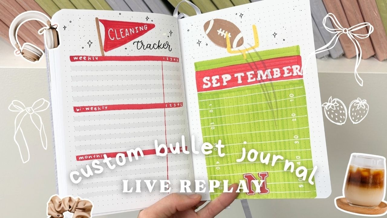 Live Custom Bullet Journal REPLAY February 10, 2026 | September Football Theme in Kristine's Journal