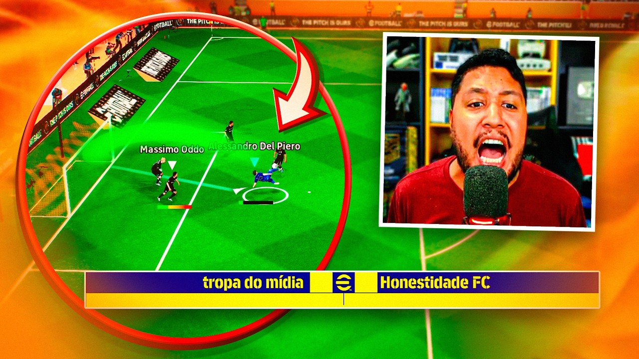 GOL DE BICICLETA E JOGUEI CONTRA ALGUÉM DA TROPA DO MÍDIA - EFOOTBALL 2026 MOBILE