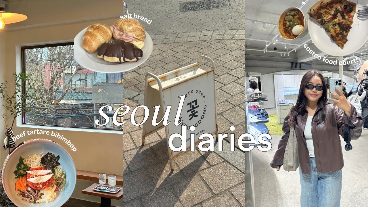 SEOUL VLOG ✈️🥐  first trip w/ mom, what i eat (korean costco + delivery food), where to shop