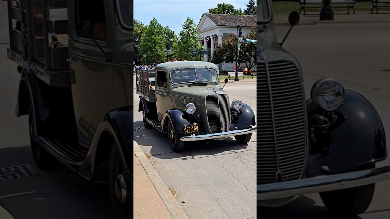 1937 Ford Stake Bed Pickup Truck Drive By Engine Sound Motor Muster Greenfield Village 2025