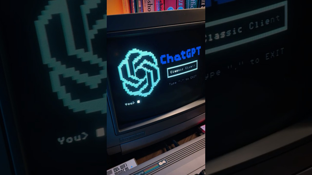 Connecting to ChatGPT with a Commodore 64 from the 1980s.