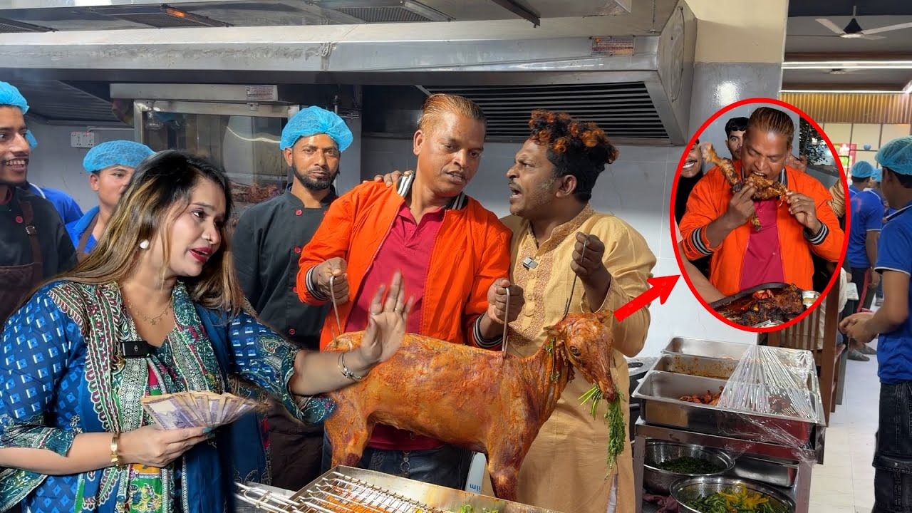 বসুন্ধরা আবেশ হোটেলে  ১৫ কেজির এক আস্ত খাসি খেয়ে বিশ্ব রেকর্ড গড়লেন জহির খাদক