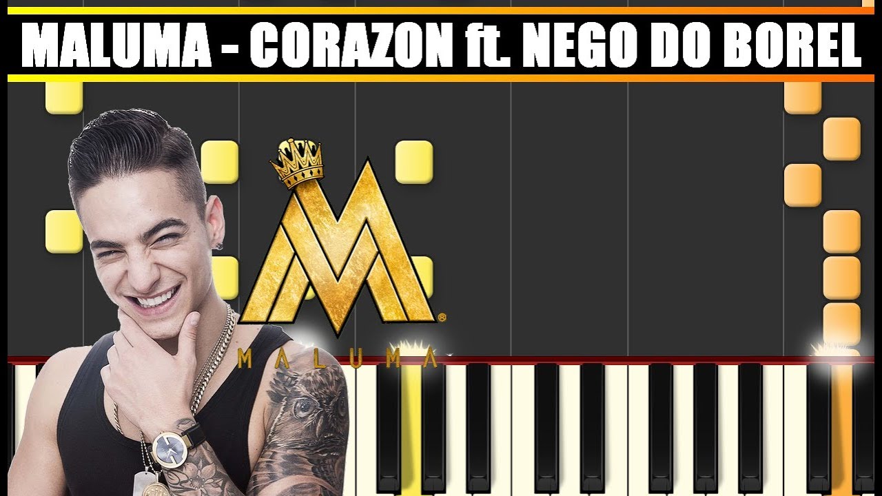 CORAZÓN (Maluma ft. Nego do Borel) Piano Tutorial / Cover SYNTHESIA + MIDI & SHEETS