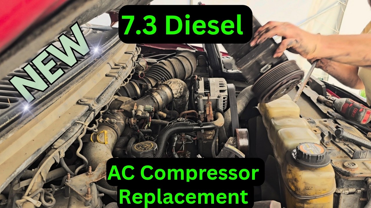 Air Conditioner Compressor replacement. 1999 - 2003 7.3L Diesel.
