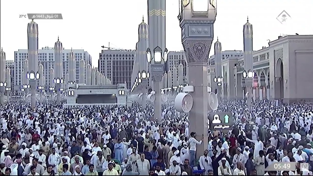 Eid Prayer rush in masjid Nabwi Madina
