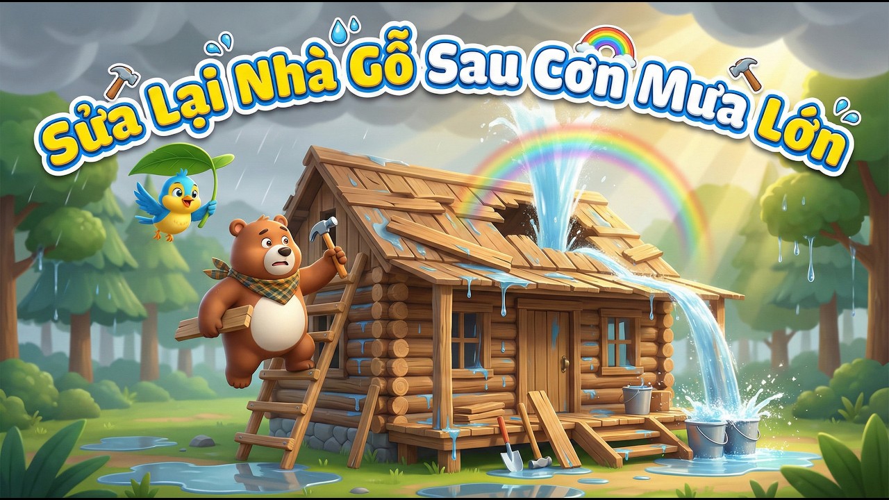Bobby & Toto Sửa Lại Nhà Gỗ Sau Cơn Mưa Lớn | Hoạt Hình 3D Bên Bờ Suối Vui Nhộn