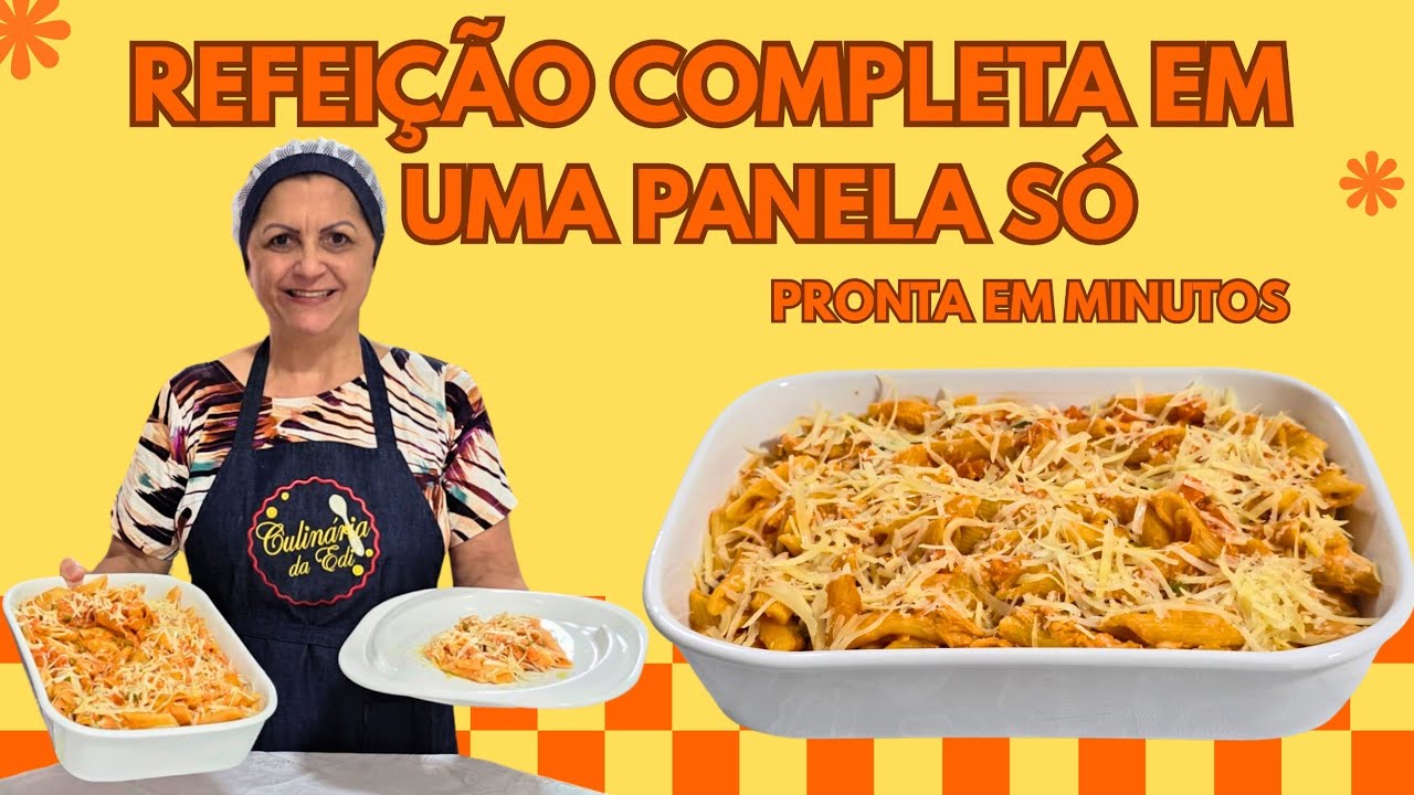 MACARRÃO CREMOSO COM FRANGO EM UMA PANELA SÓ, PRONTO EM MINUTOS