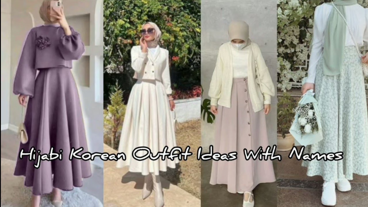 Hijabi Korean outfits for Girls with Names | Korean fashion| Korean dress style @K-Drapes-t2h 