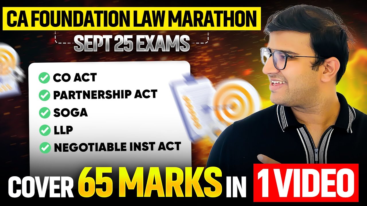 CA Foundation Law Marathon for sept 25 Exams | Indresh Gandhi