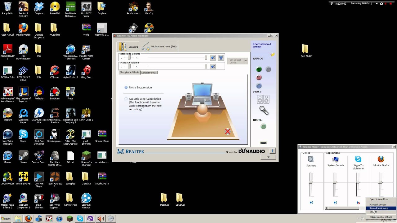 Realtek HD Audio Manager Fix in Windows 7 (Fix low mic volume)