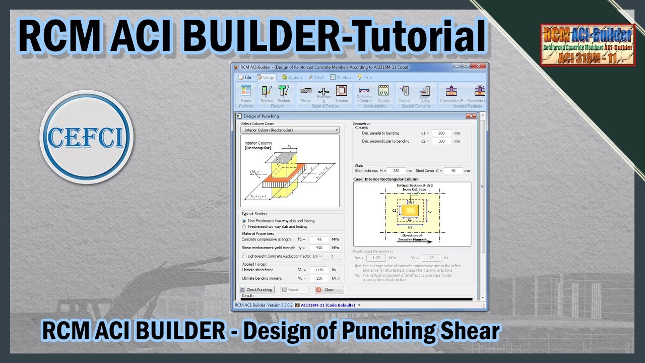 RCM ACI BUILDER Design of Punching Shear