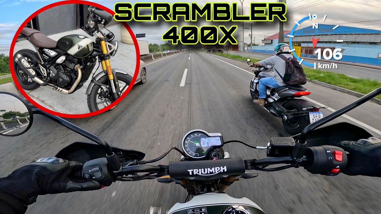 NOVA TRIUMPH SCRAMBLER 400 X 2024- PRIMEIRAS IMPRESSÕES NA CIDADE, CORREDORES E RODOVIA -SURPREENDEU
