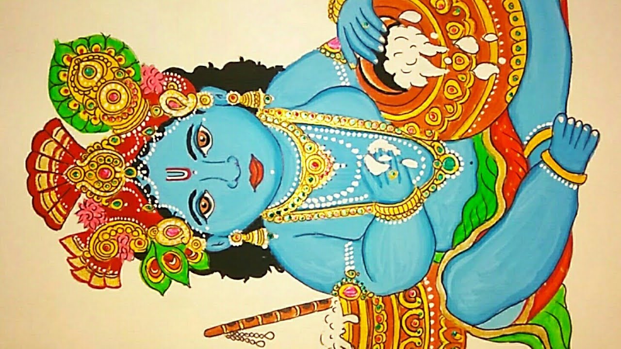 How to draw and paint Beautiful  krishna(balgopala)