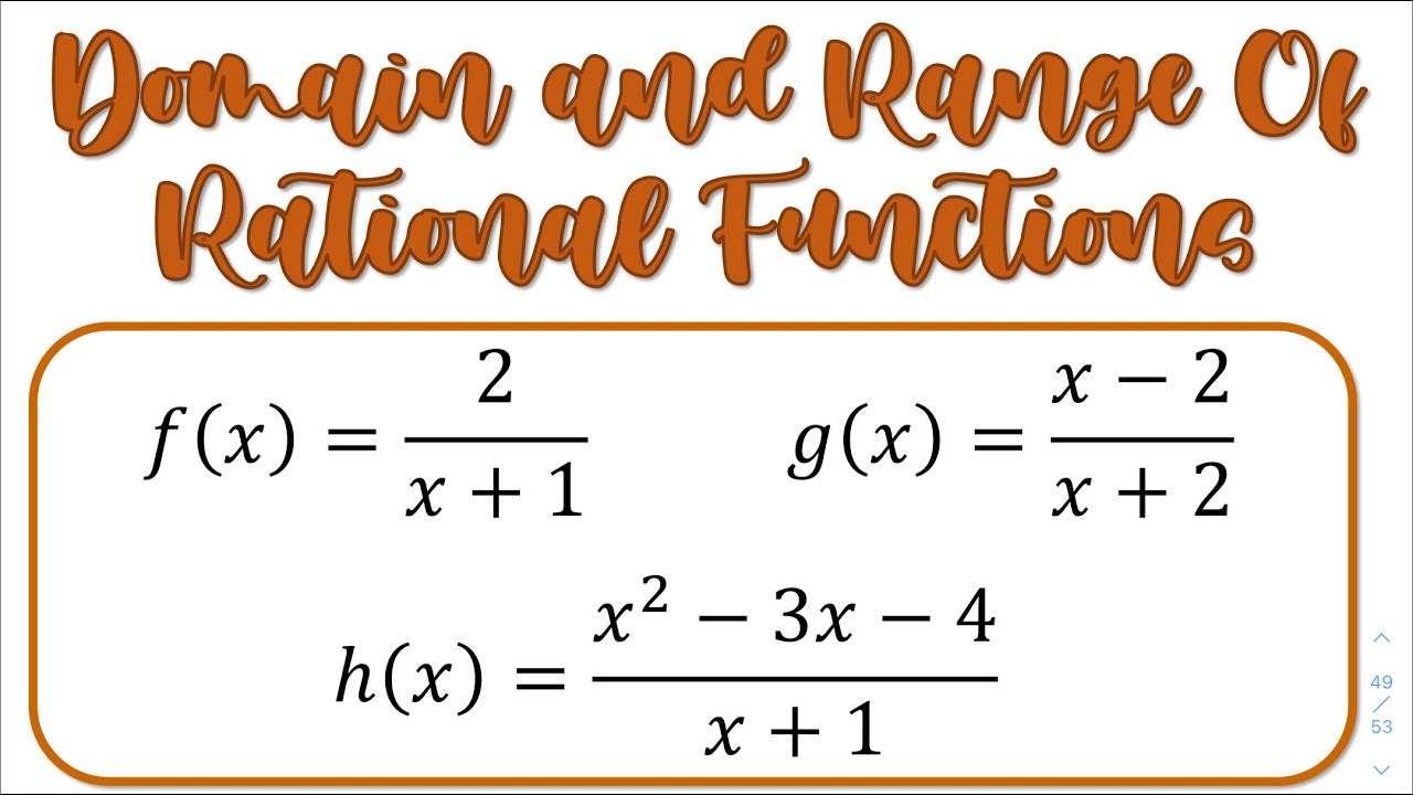 Domain and Range of Rational Functions | General Mathematics | Grade 11