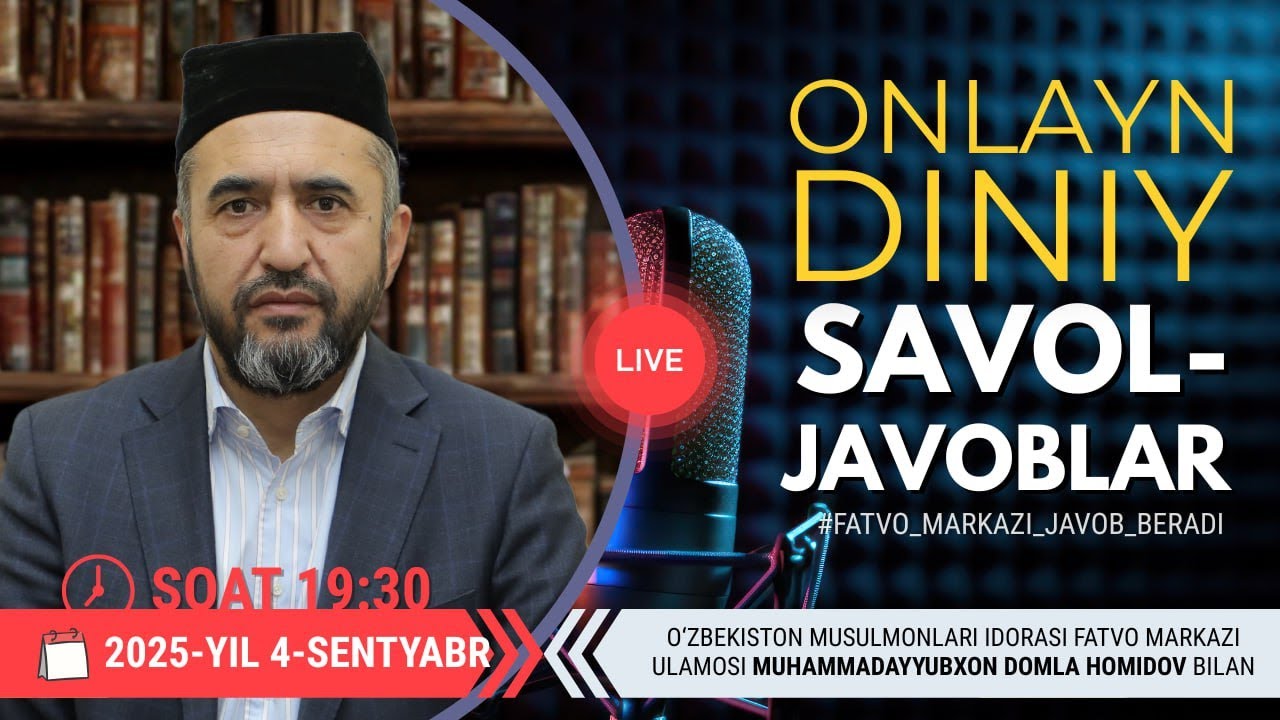 ONLAYN DINIY SAVOL-JAVOBLAR 9-SON 04.09.2025